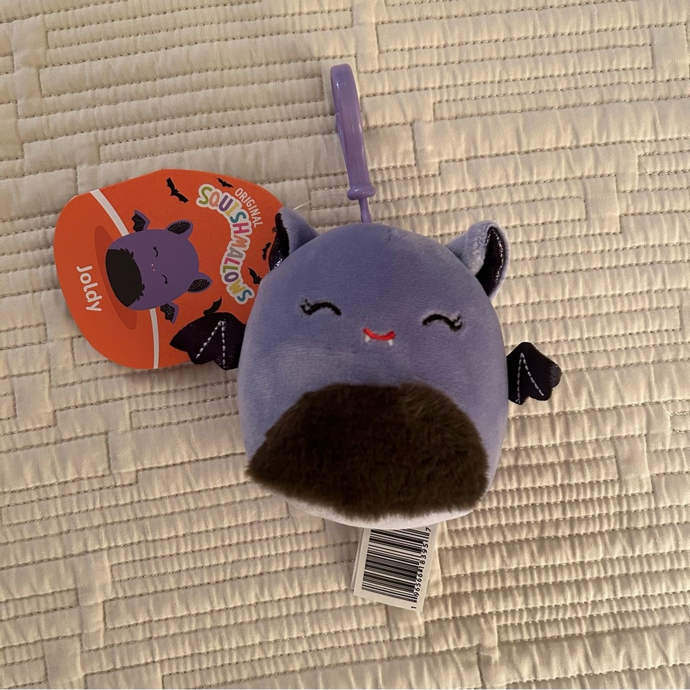 Squishmallows Joldy Purple Bat Clip 3.5” - Halloween 2023 NWT 🎃🦇